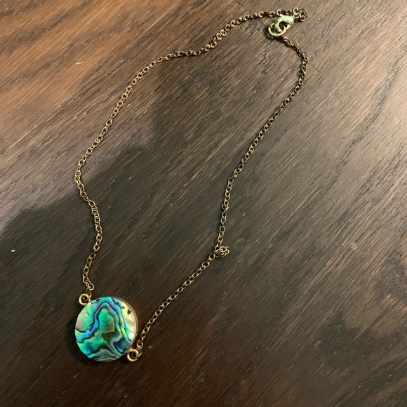 Anthropologie Abalone shell gold necklace - Picture 3 of 3